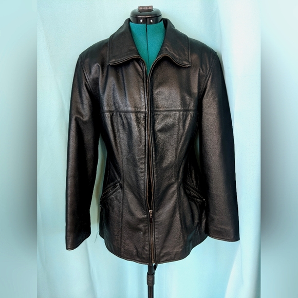 London Fog Women Genuine Leather Jacket Sz M